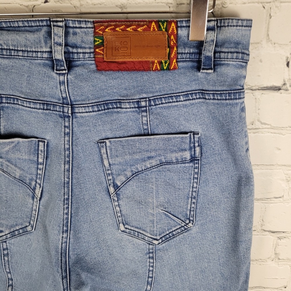 KOKO | tencel stretch asymmetrical button up skinny high waist jeans